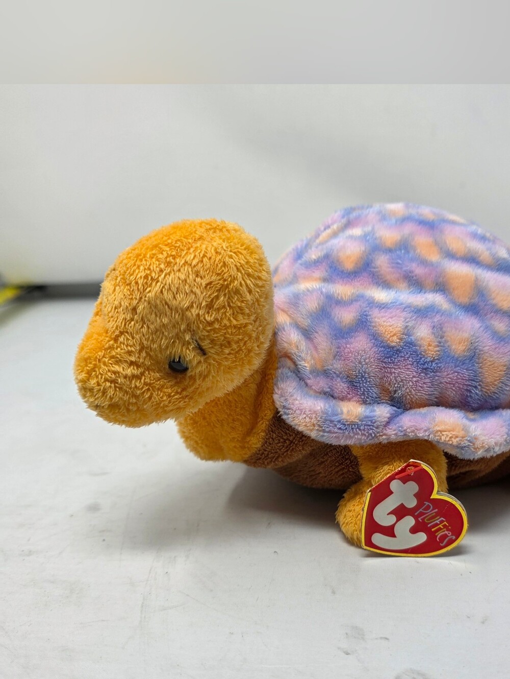 2003 TY Pluffies Cruiser the Turtle Orange Purple Plush 10"